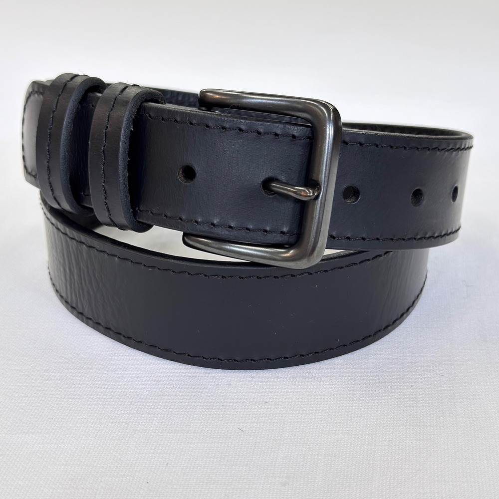 Wrangler Mens Black Genuine Leather Belt Stitched Edge Size 34 85